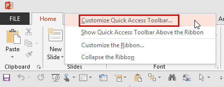 Tùy chỉnh Quick Access Toolbar